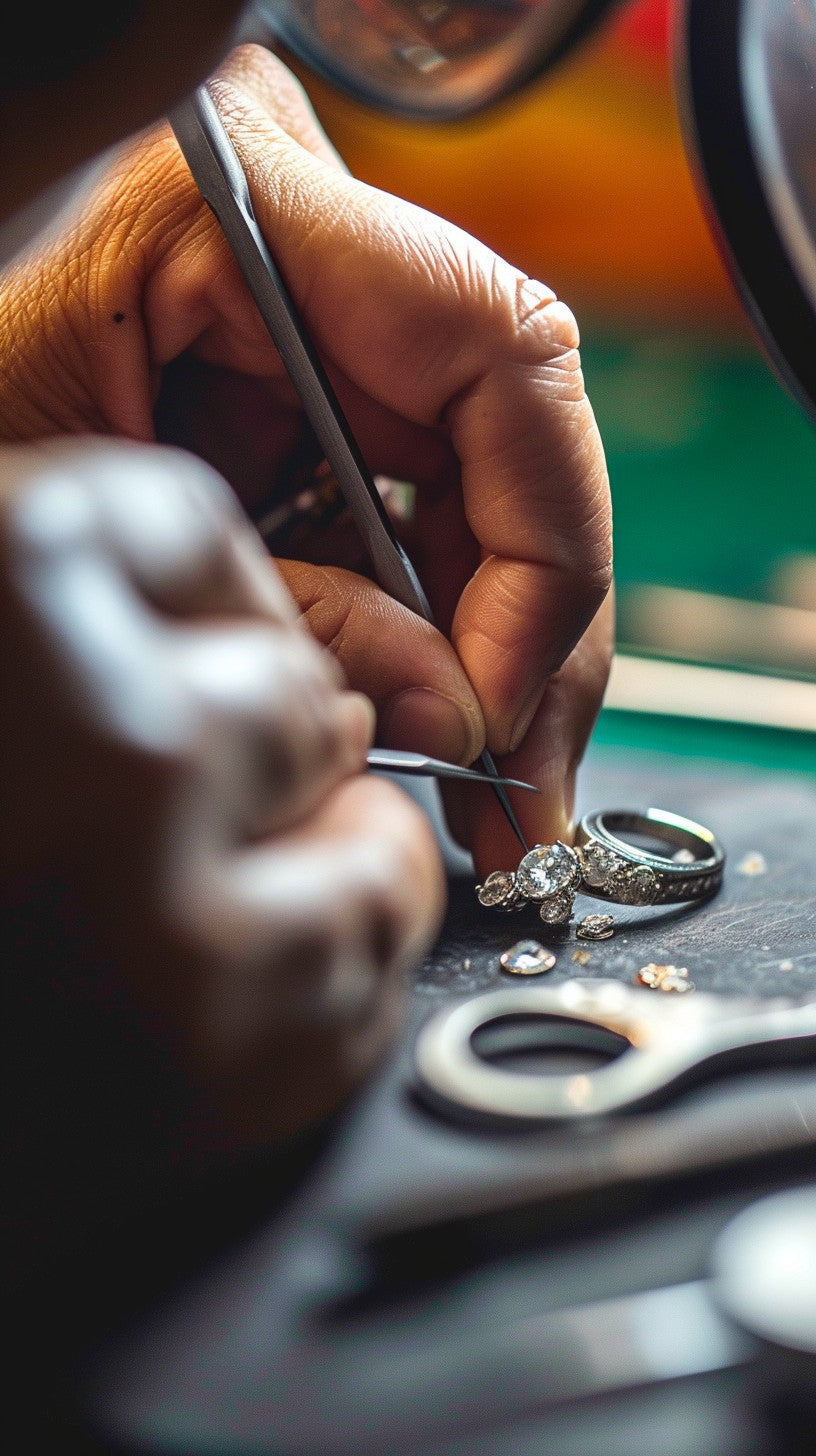 A karigar, working with sterling silver