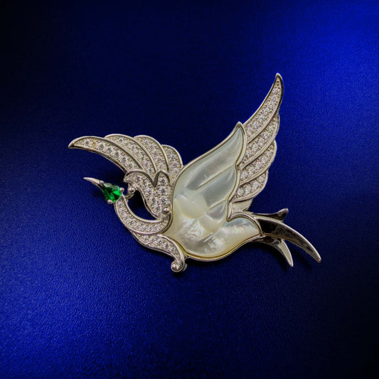 The Mother-of-Pearl Soaring Dove Brooch