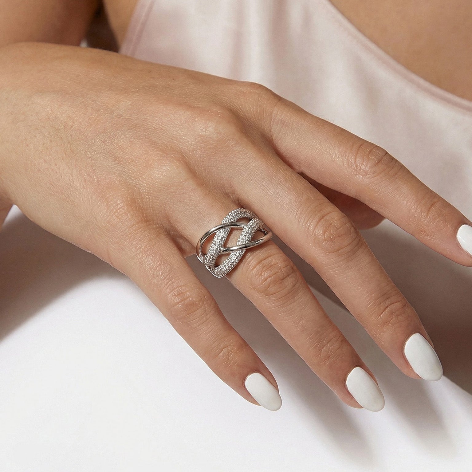 Elfy 925 Silver elfy calm waves ring with wave like pattern