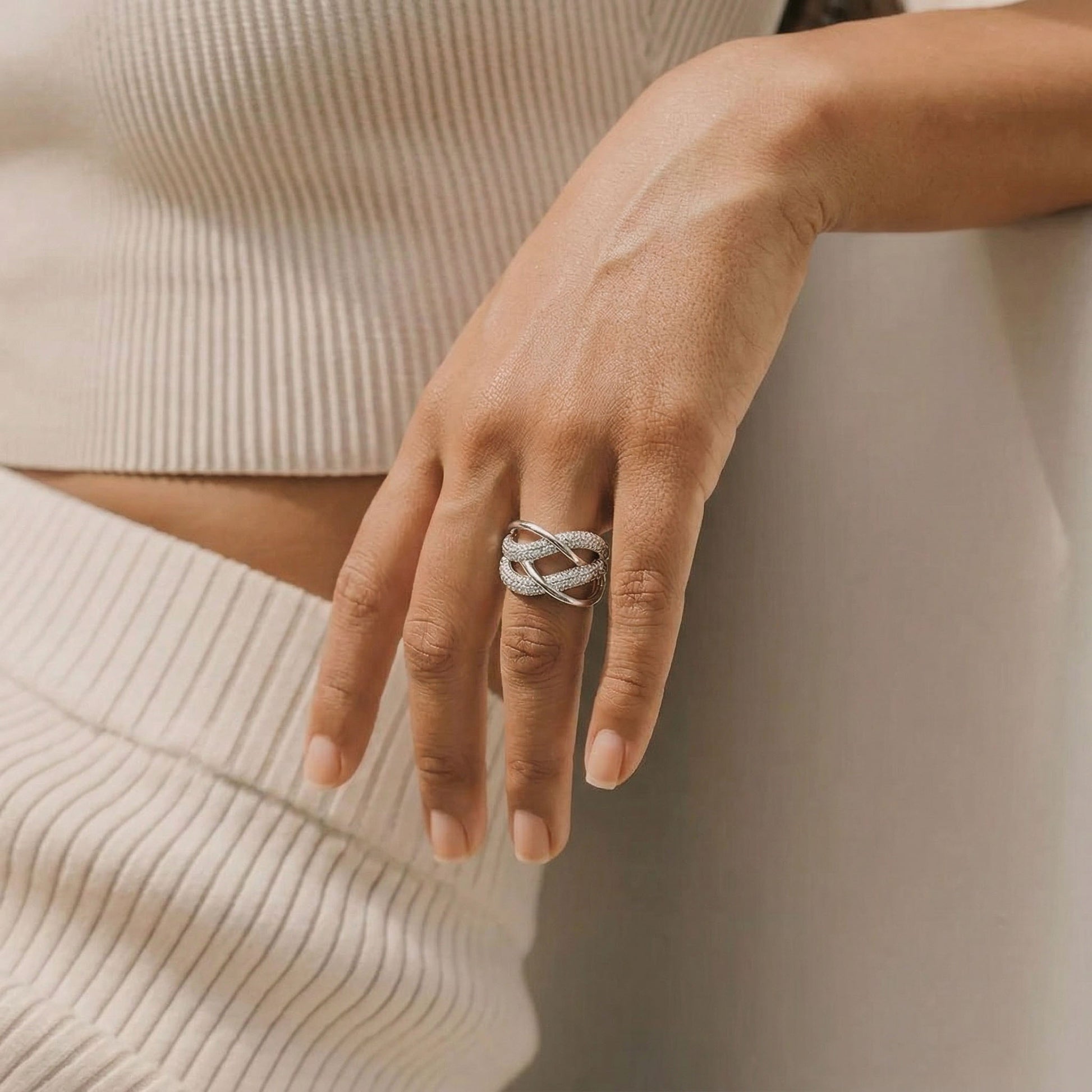 Sterling Silver elfy calm waves ring with wave like pattern, Elfy ring, Sterling silver ring, silver ring, ring for her