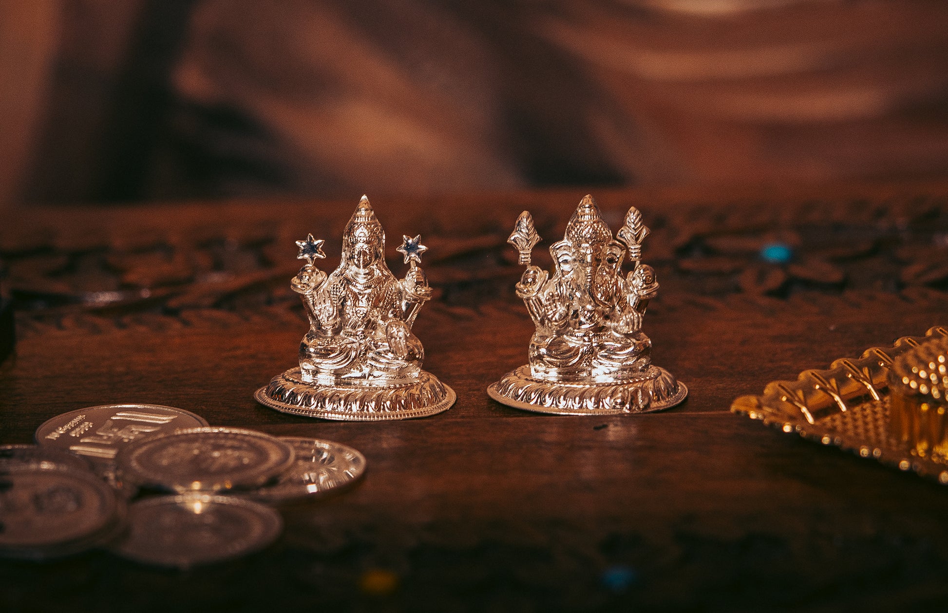 Lord ganesha and Lakshmi Ji idol, Diwali
