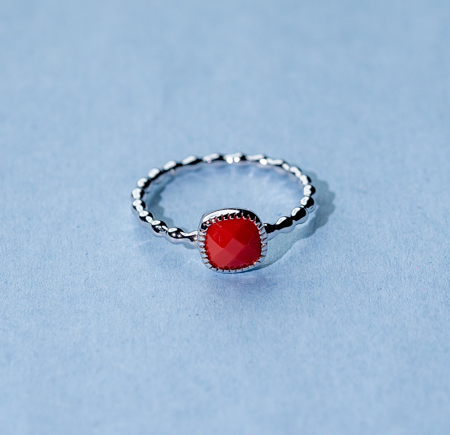 Crimson drop ring, the perfect stacking for diwali