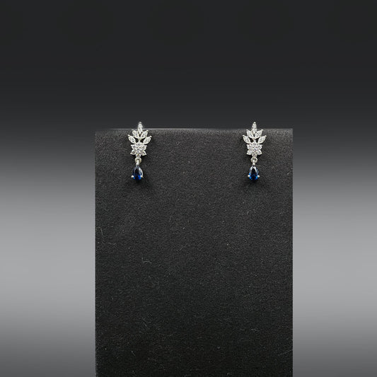 Eternal Blue Mangalsutra earrings on earring stand