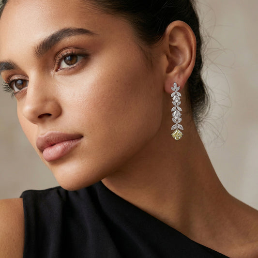 Elfy golden petal earrings gift for your wife as first gift. 
