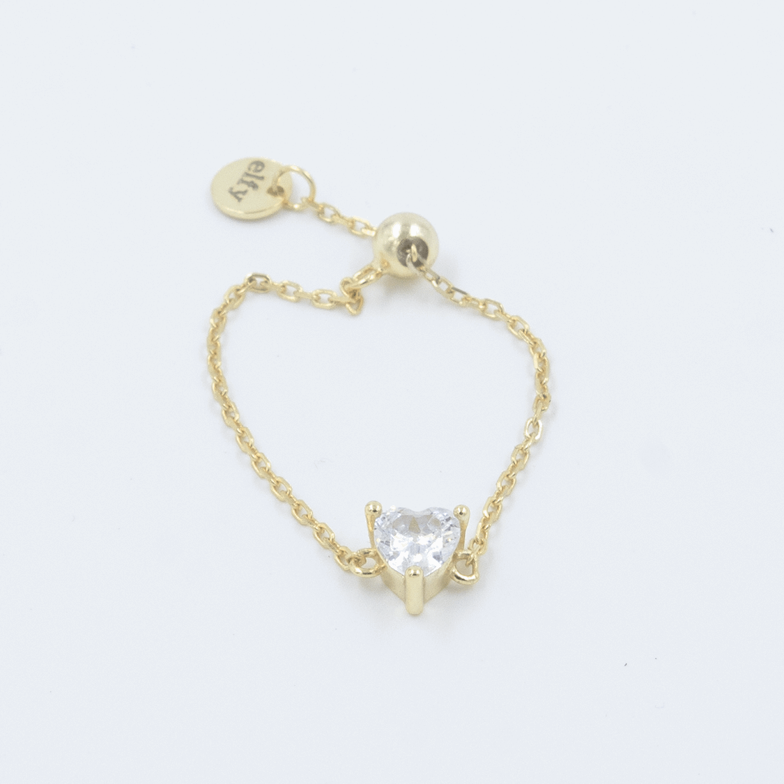 Heart Chain Ring (Adjustable)