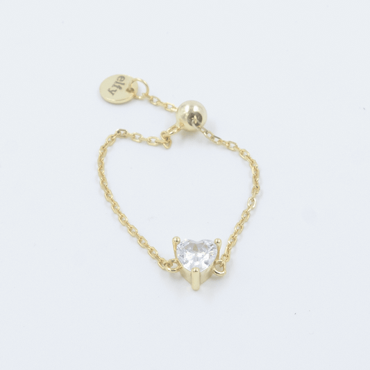 Heart Chain Ring (Adjustable)