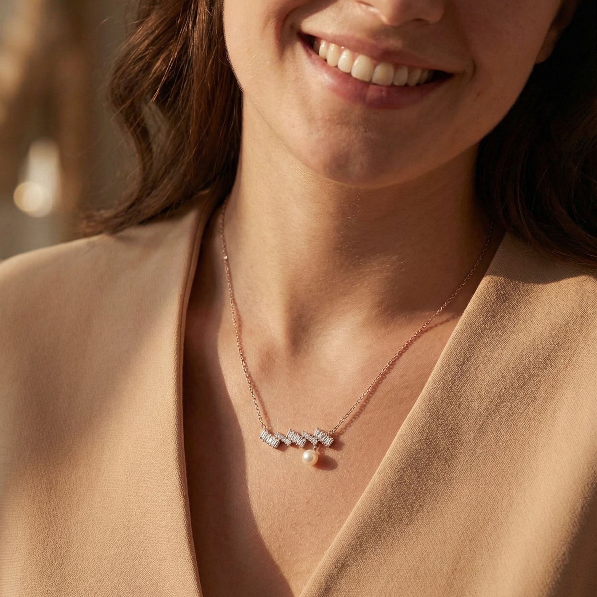 Silver pendant with stone design and pearl hanging at bottom, Silver pendant, Pendant for her, 925 Silver Pendant, silver pendant necklace, 925 sterling silver