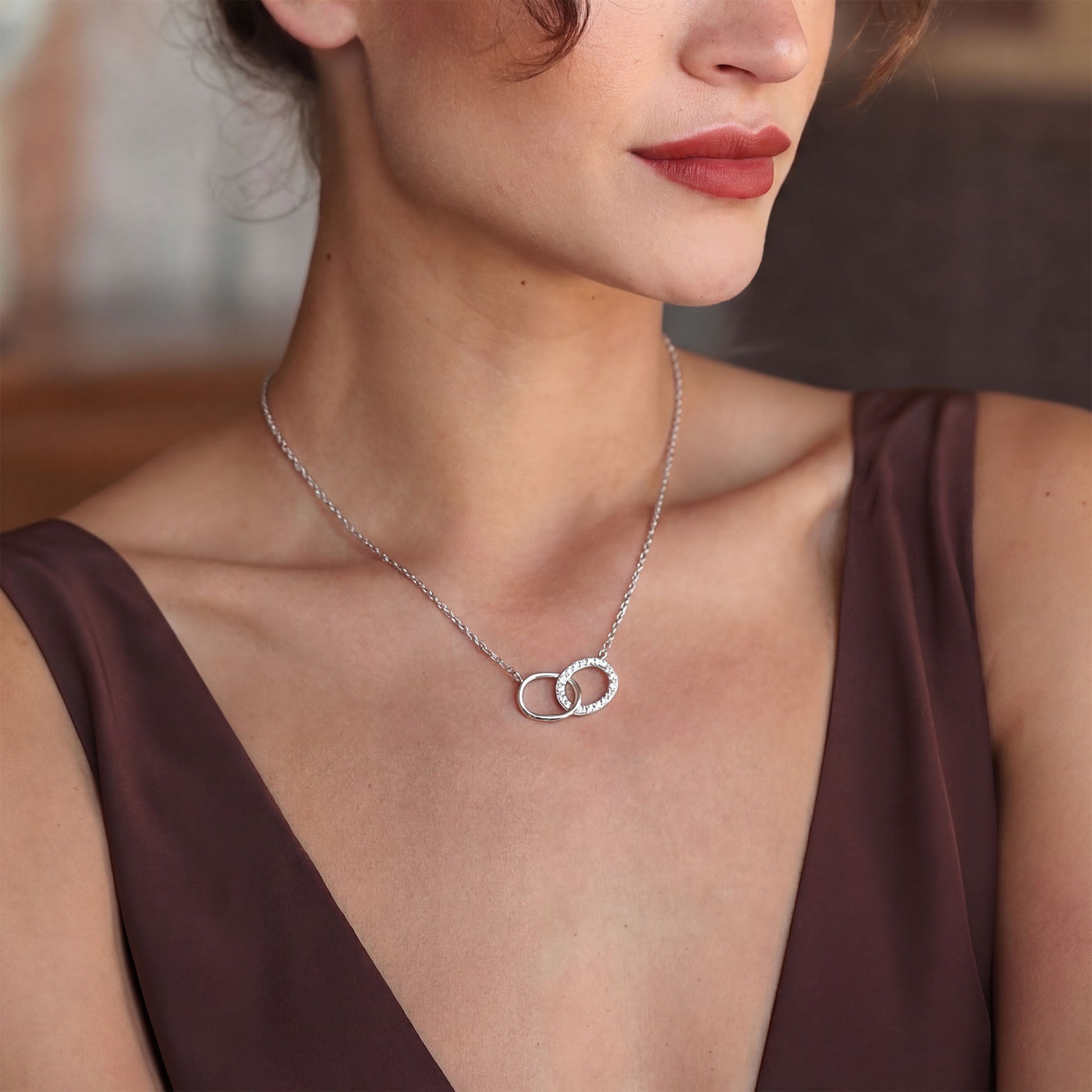 Sterling silver connection pendant, elfy pendant, pendant for her