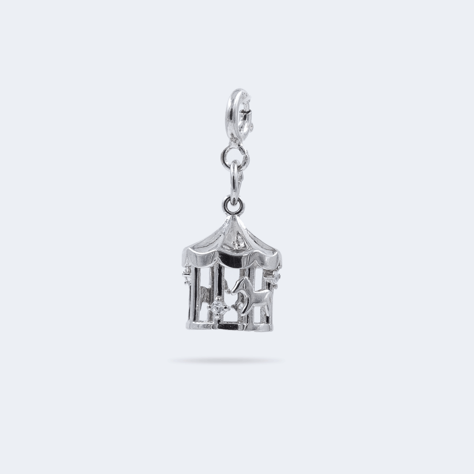 Merry go round charm rhodium