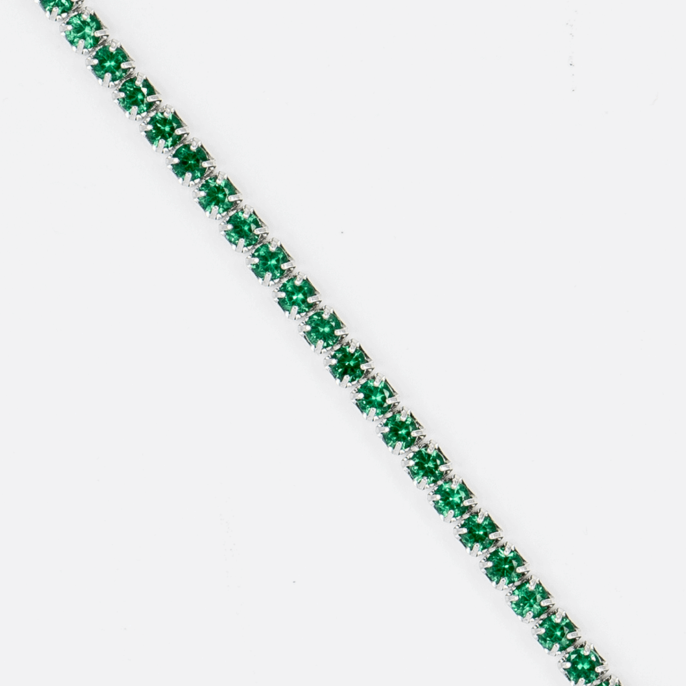 Green tennis bracelet for everyday wear