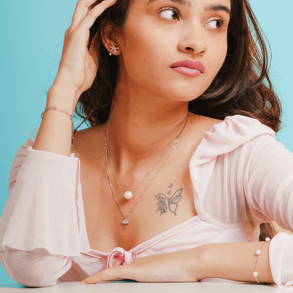 Moon Pendant on model