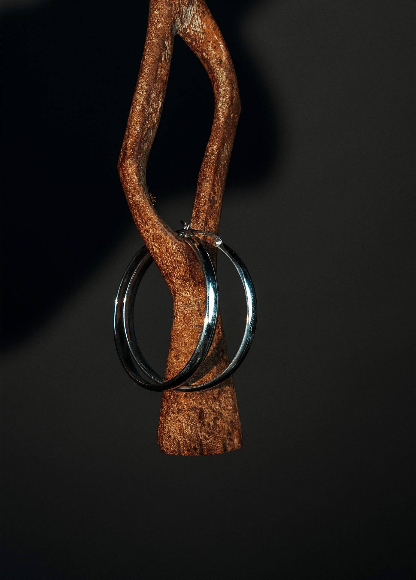 Sterling silver statement hoop earrings
