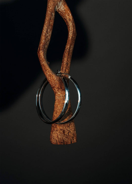 Sterling silver statement hoop earrings