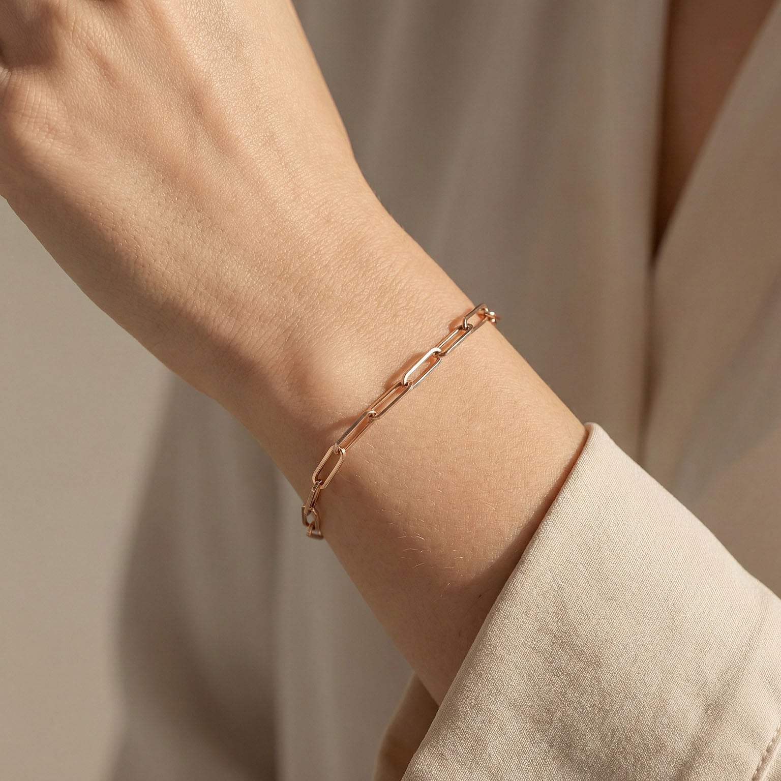 Paperclip bracelet, Charm bracelet, Elfy paperclip charm bracelet, 925 silver, Gift