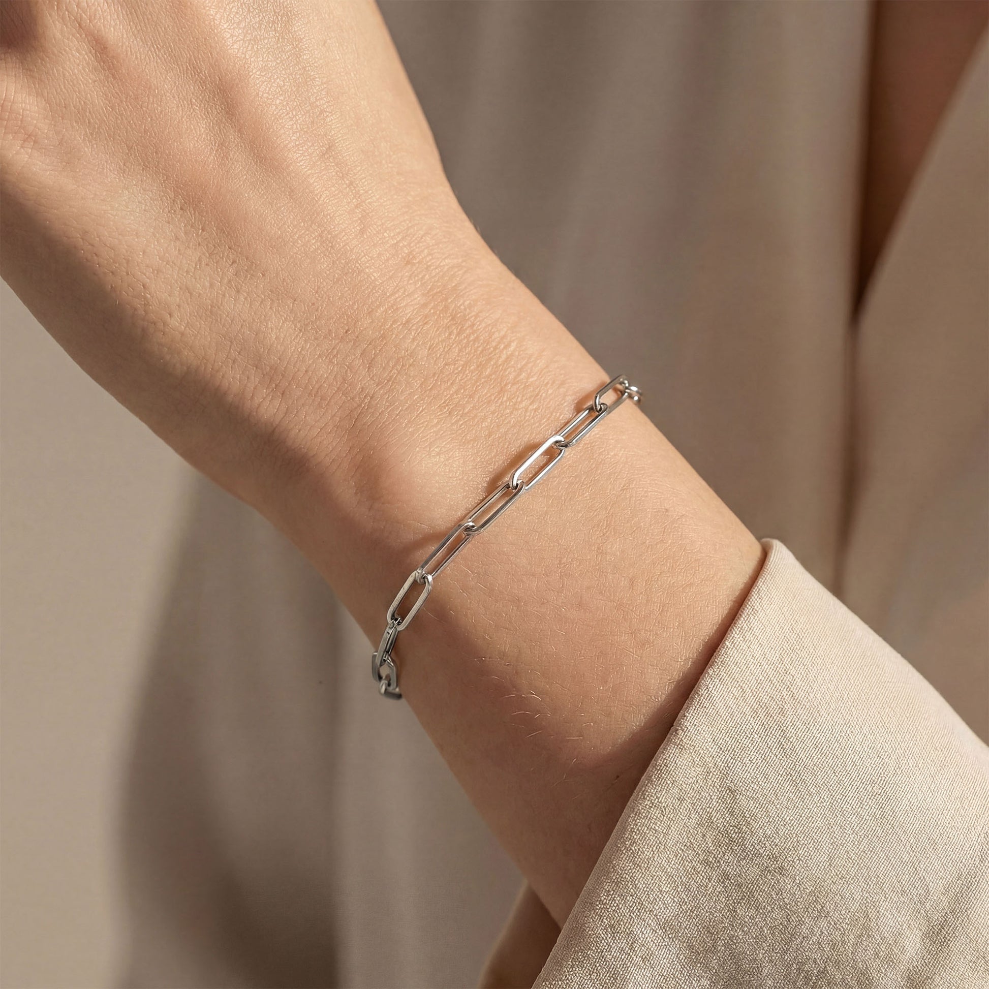 Paperclip bracelet, Charm bracelet, Elfy paperclip charm bracelet, 925 silver, Gift