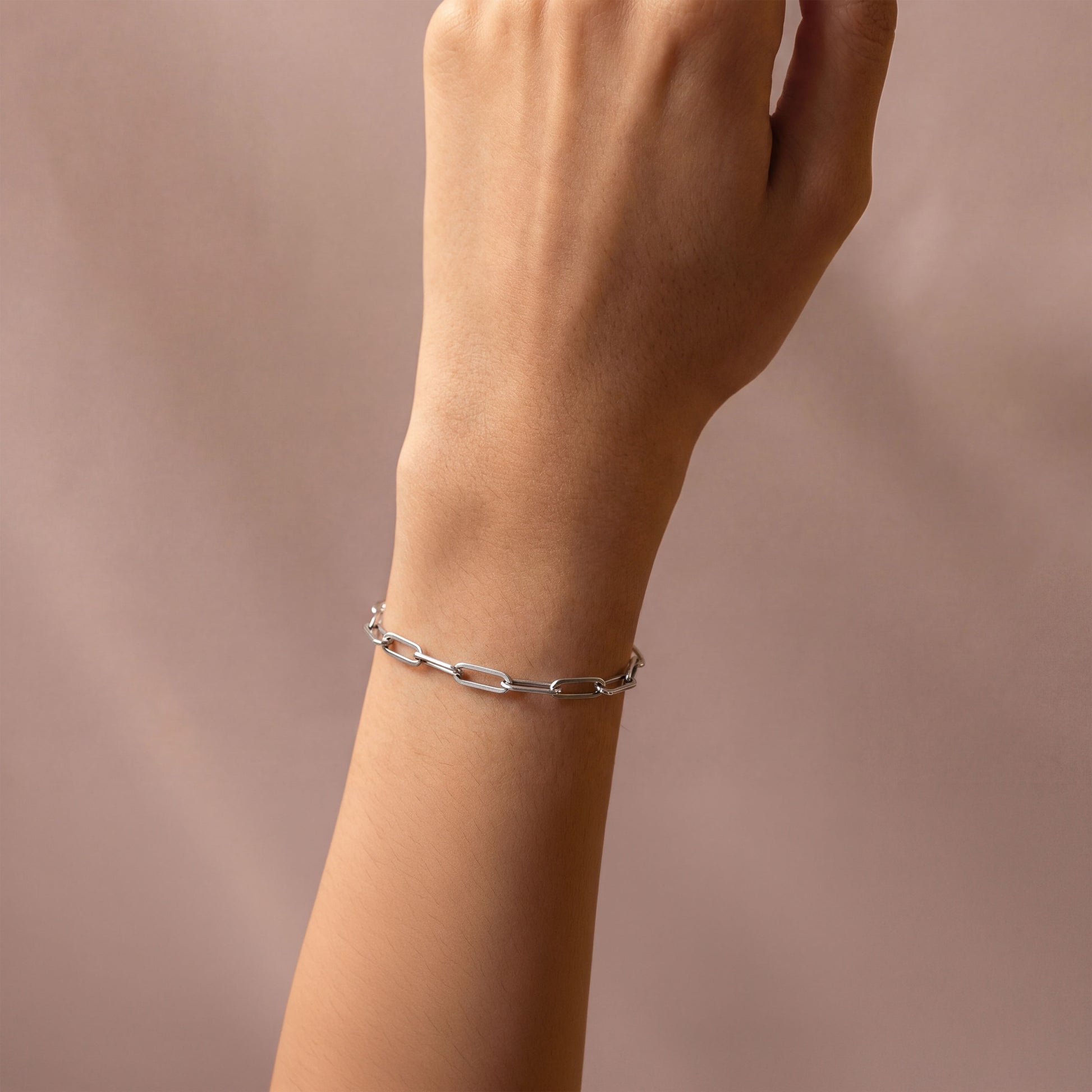 Paperclip bracelet, Charm bracelet, Elfy paperclip charm bracelet, 925 silver, Gift