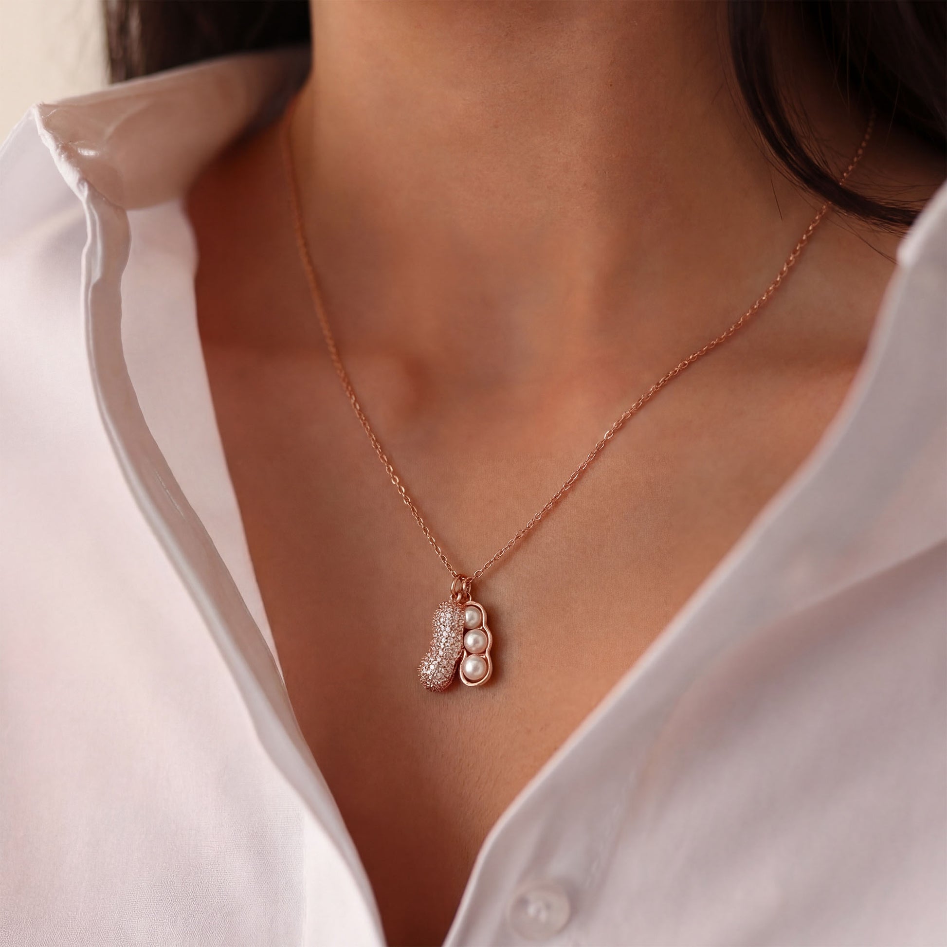 925 Silver pea pod promise pendant 