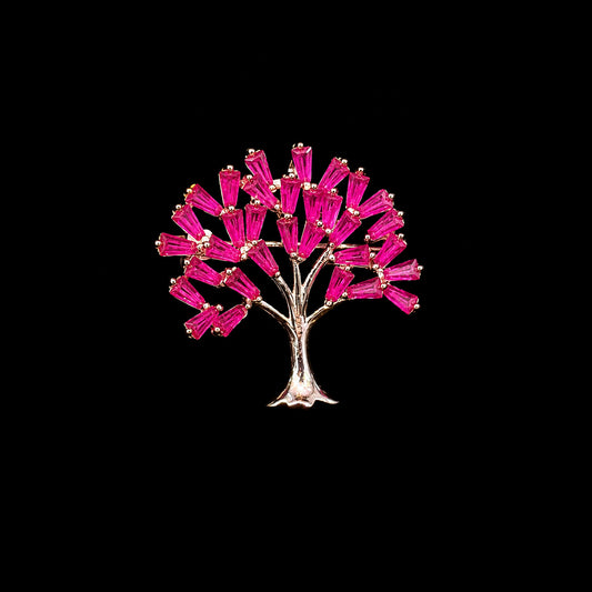 Pink Blossom Tree Brooch