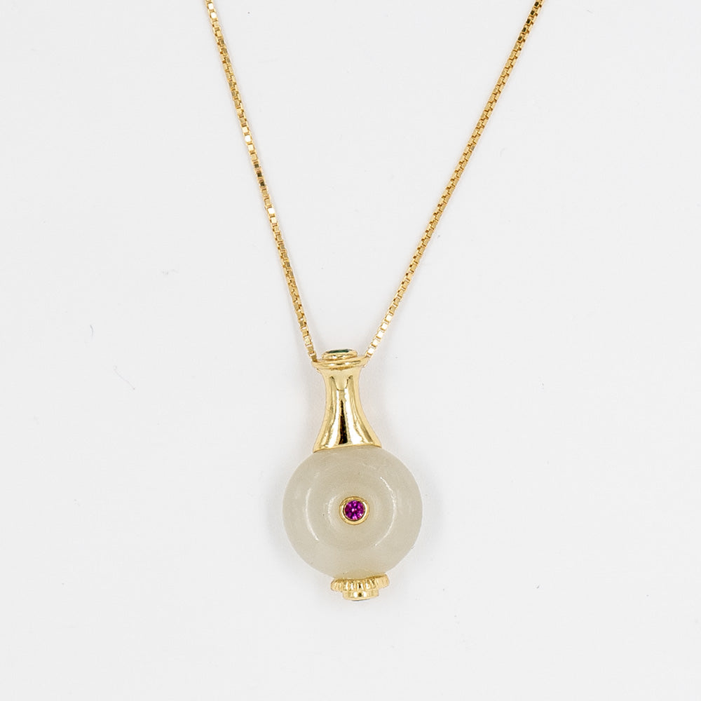 Royal vessel pendant in gold vermeil with Mother of pearl on a white background