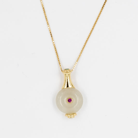 Royal vessel pendant in gold vermeil with Mother of pearl on a white background