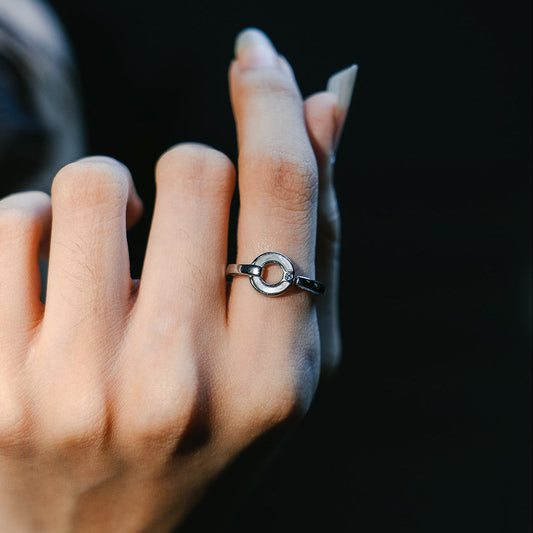 Sterling silver Mother of pearl adjustable ring