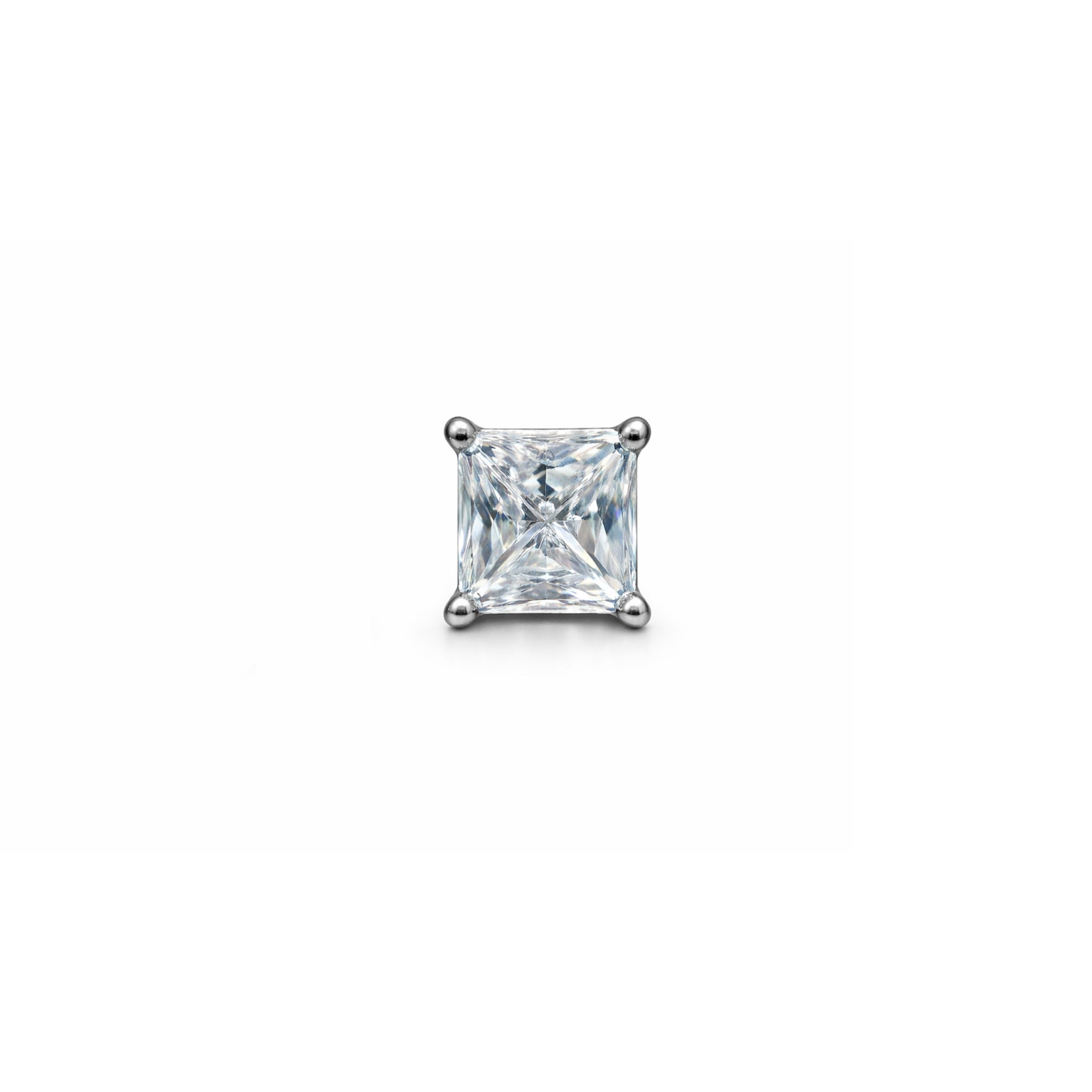 Silver studs for men, gift for him, mens studs, silver mens studs, square studs, the solitaire in this studs are square and its perfect for either male and female. unisex earrings, unisex studs