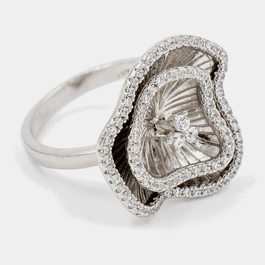 925 Silver Trinity Ring on white background