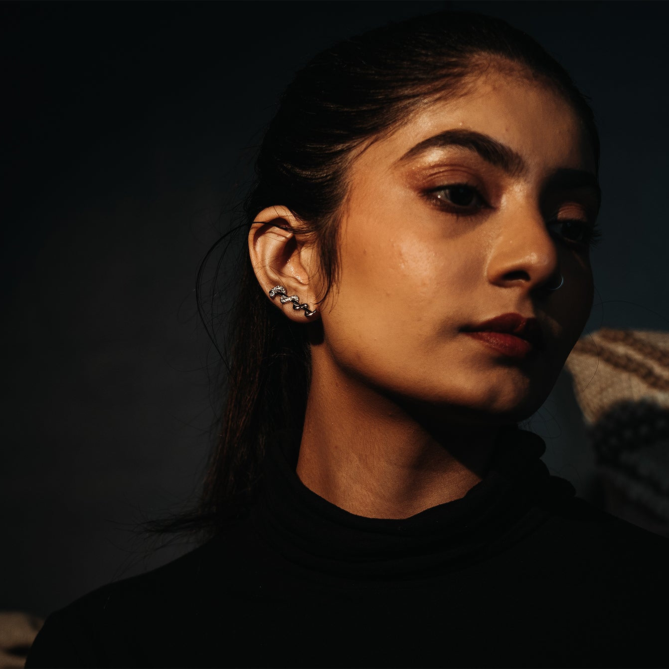 Sterling silver snake shaped ear cuffs