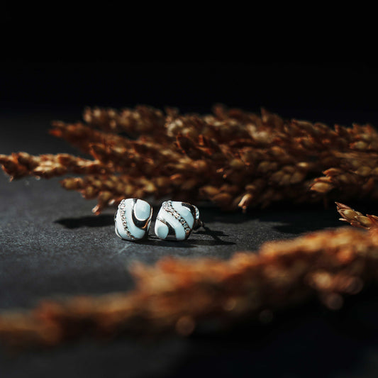 Sterling silver square studs