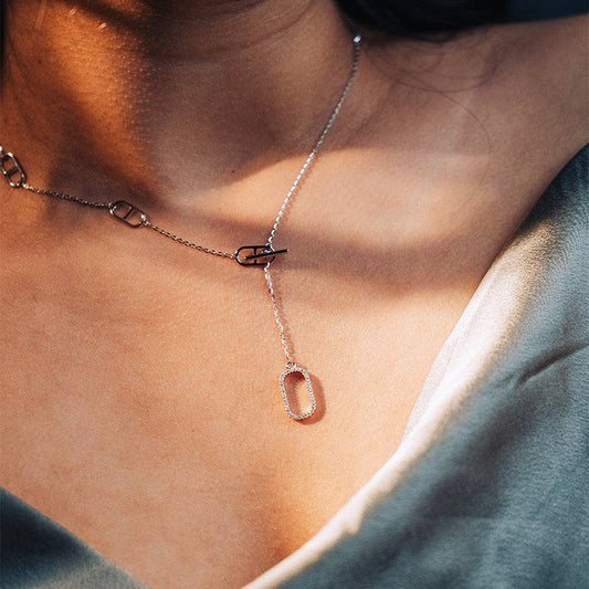 Adjustable sterling silver pendant chain with ovals best pendant to wear in v neck dress and top