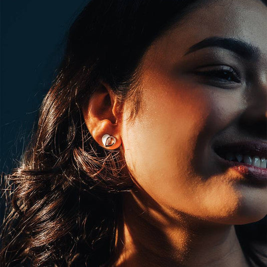 Luna Studs, heart shaped studs
