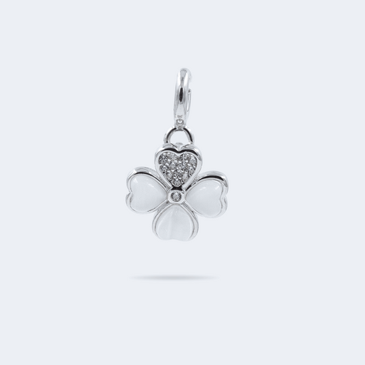 Good Luck Charm in silver rhodium plating. Charm bracelet, silver charm