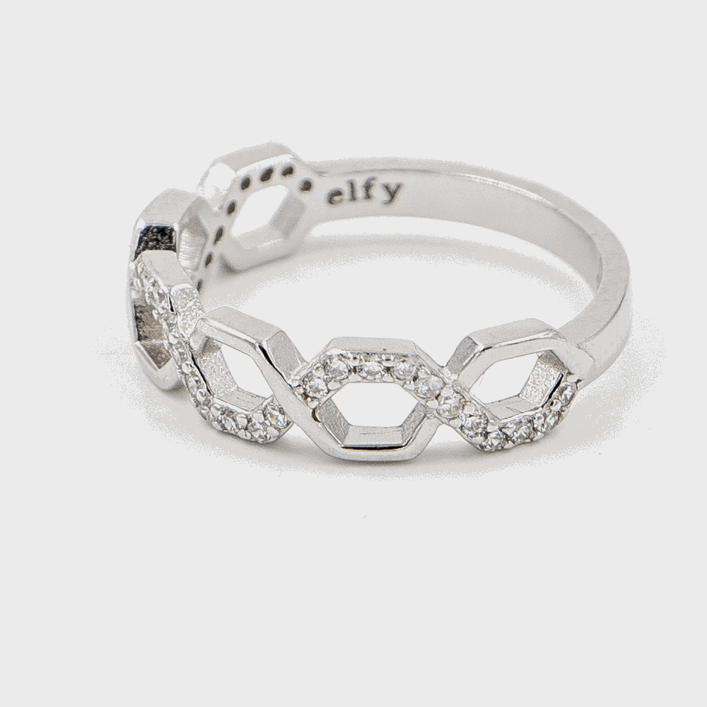 Honeycomb Halo Ring at side angle