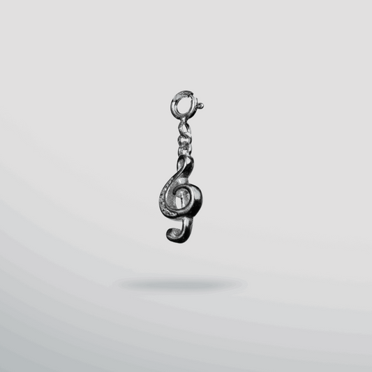 Sterling silver music note clef charm