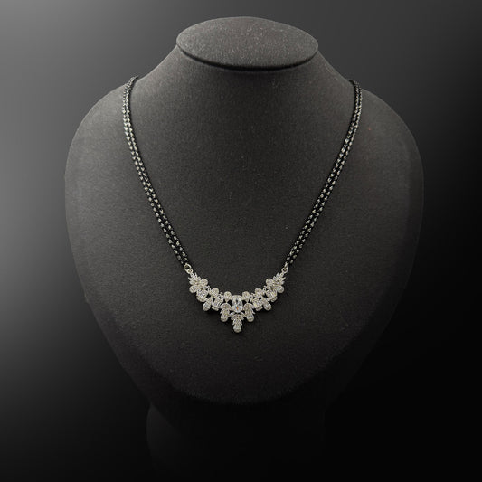 Buy silver jewellery online India floral mangalsutra necklace online
