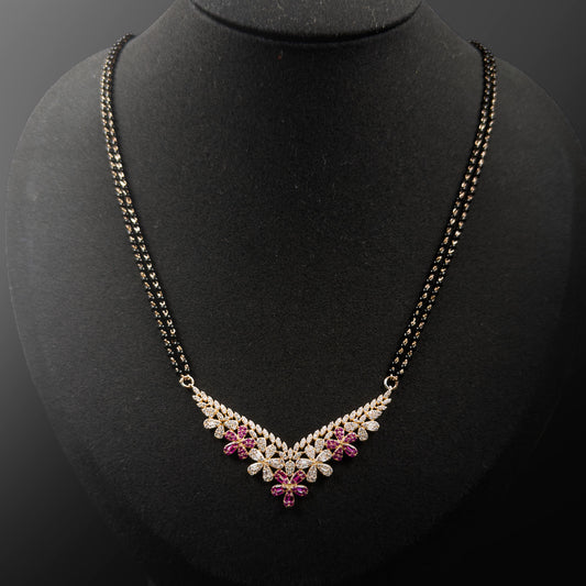 The Ruby Blossom V-Neck Mangalsutra