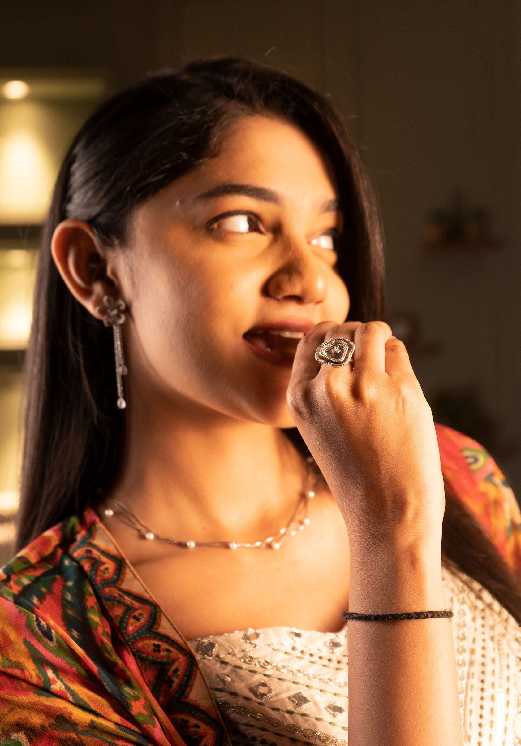 Exquisite quality abstract elfy ring diwali