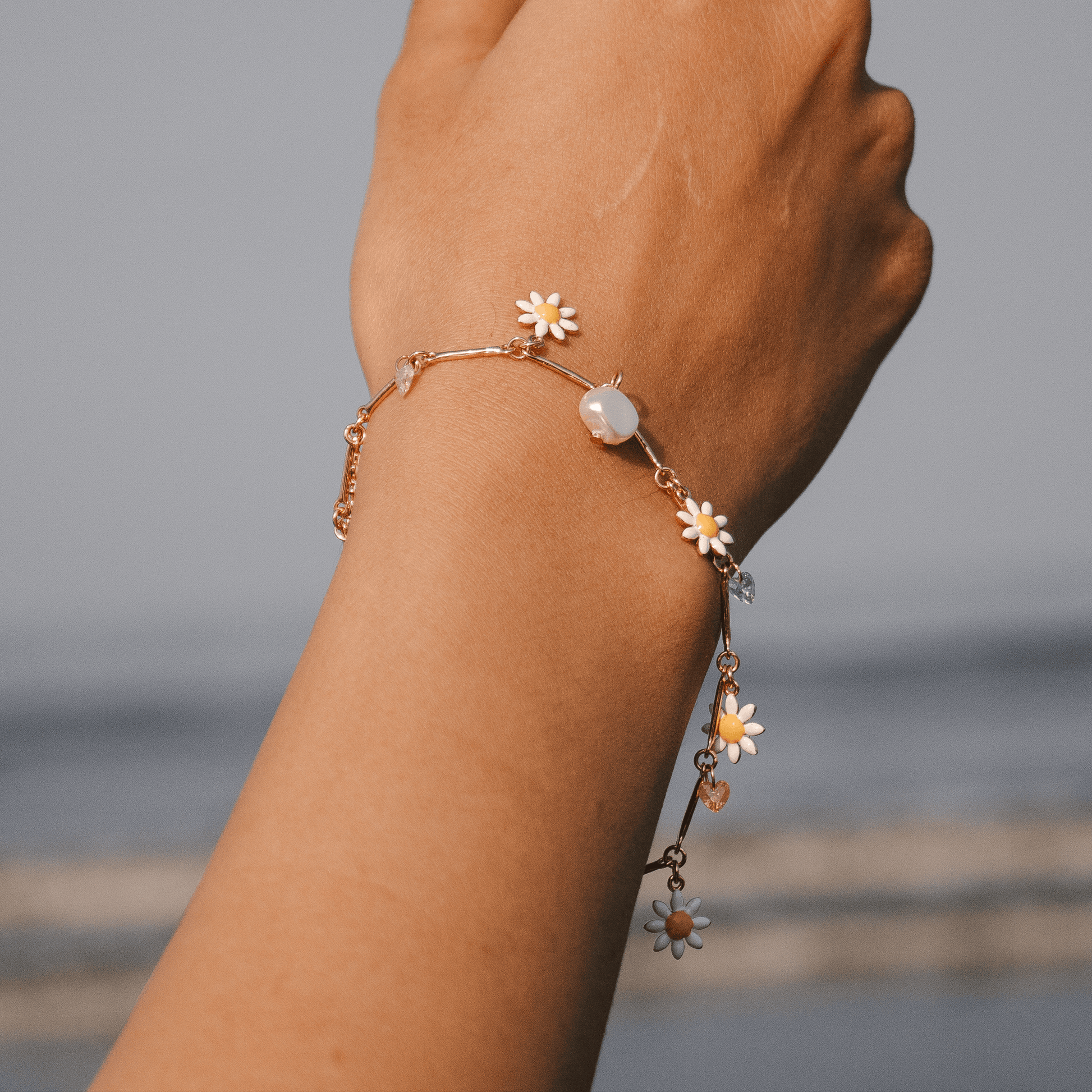 Beach vibes with elfy bloom charm bracelet